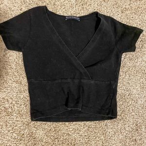 Brandy Melville black wrap crop top